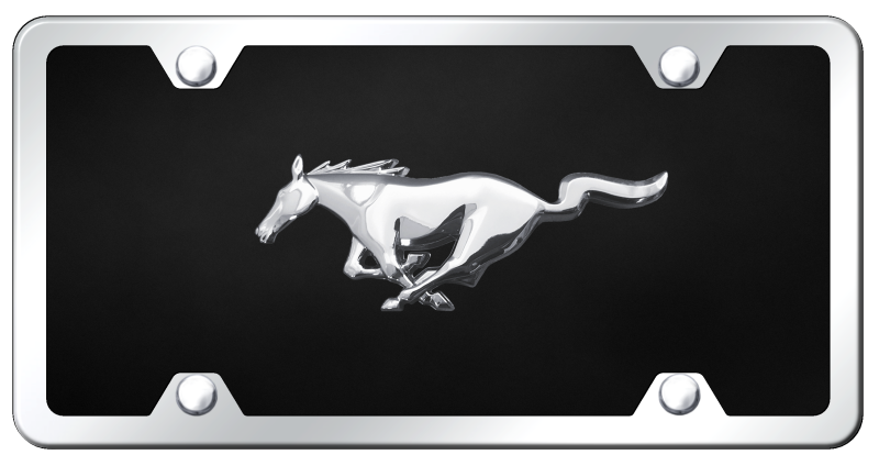 Ford Mustang Chrome on Black Acrylic Kit License Plate Frame