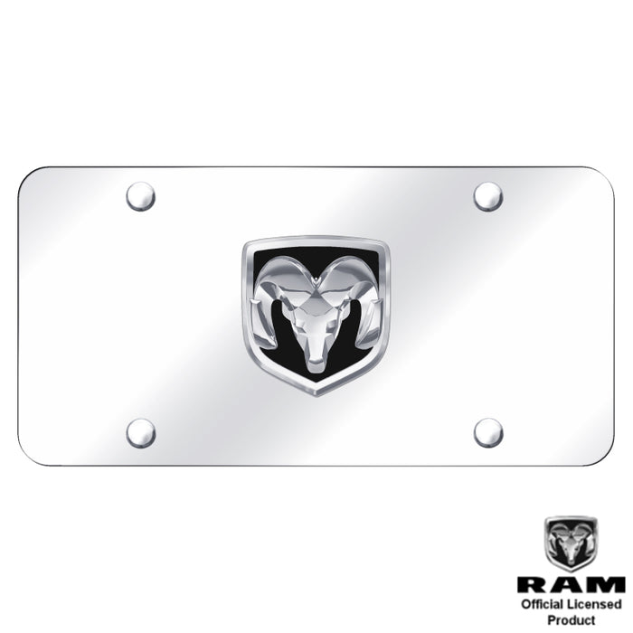 Dodge Ram OEM Logo Chrome on Chrome Plate Frame