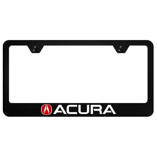 Acura (Red Fill) PC Frame – UV Print on Black License Plate Frame