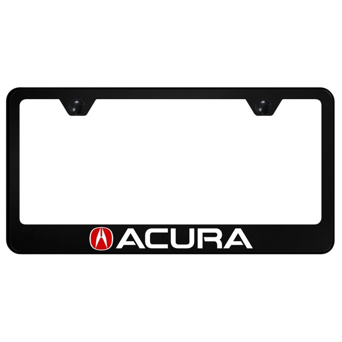 Acura (Red Fill) PC Frame – UV Print on Black License Plate Frame