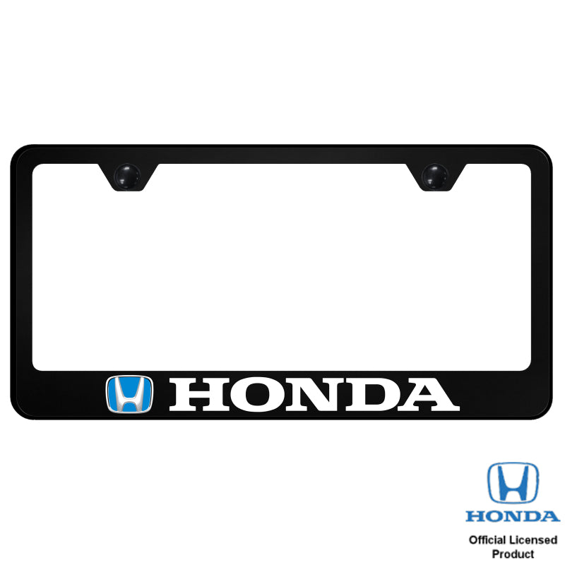 Honda (Blue Fill) PC Frame – UV Print on Black License Plate Frame