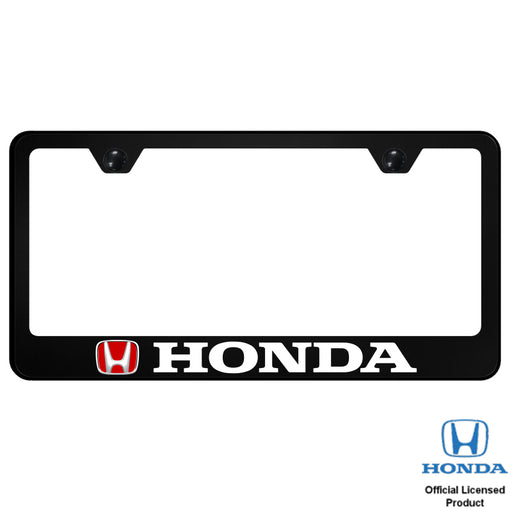 Honda (Red Fill) PC Frame – UV Print on Black License Plate Frame