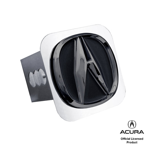 Acura Black Filled Black Pearl Chrome 3D Logo Trailer Hitch Plug