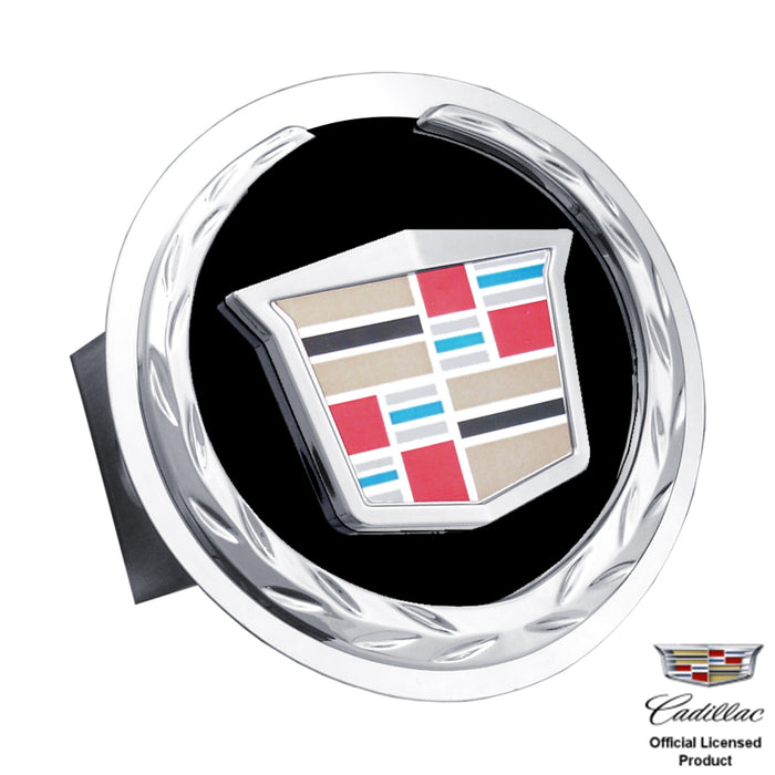 Cadillac New 3D Logo Black Trailer Hitch Plug