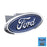 Ford Blue Filled Logo Mirrored Chrome Trailer Hitch Plug