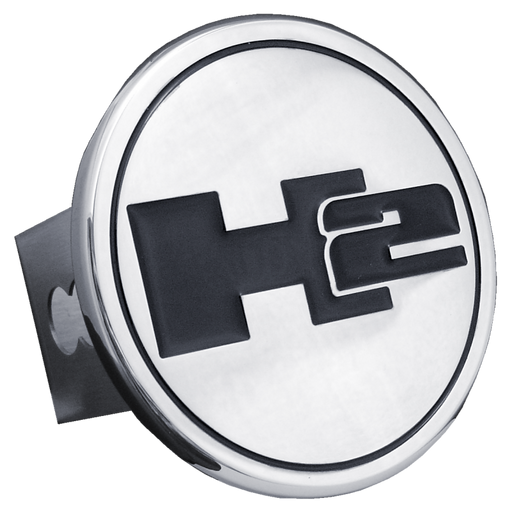 GMC H2 Black Logo Stainless Steel Trailer Hitch Plug