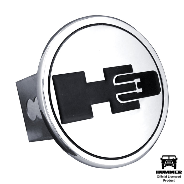GMC H3 Black Logo Mirrored Chrome Trailer Hitch Plug