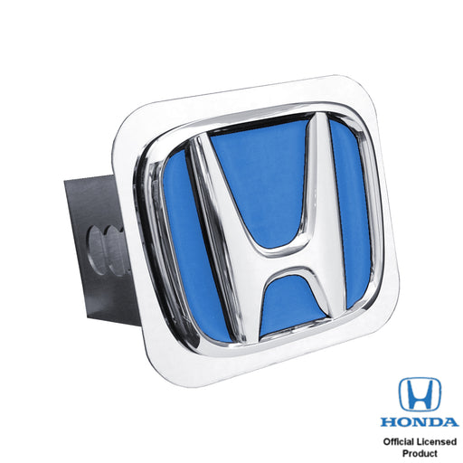 Honda Blue Filled Logo Mirrored Chrome Trailer Hitch Plug