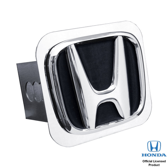 Honda Black Filled Logo Mirrored Chrome Trailer Hitch Plug