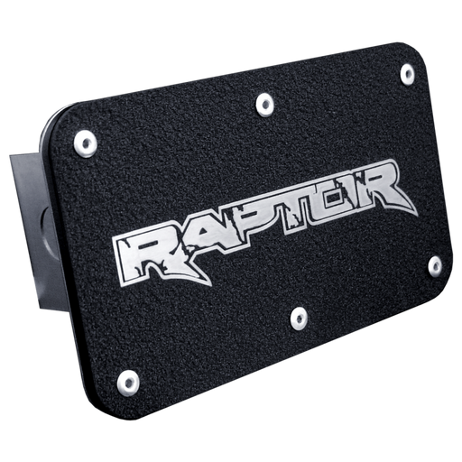 Ford Raptor Laser Etched Rugged Black Trailer Hitch Plug