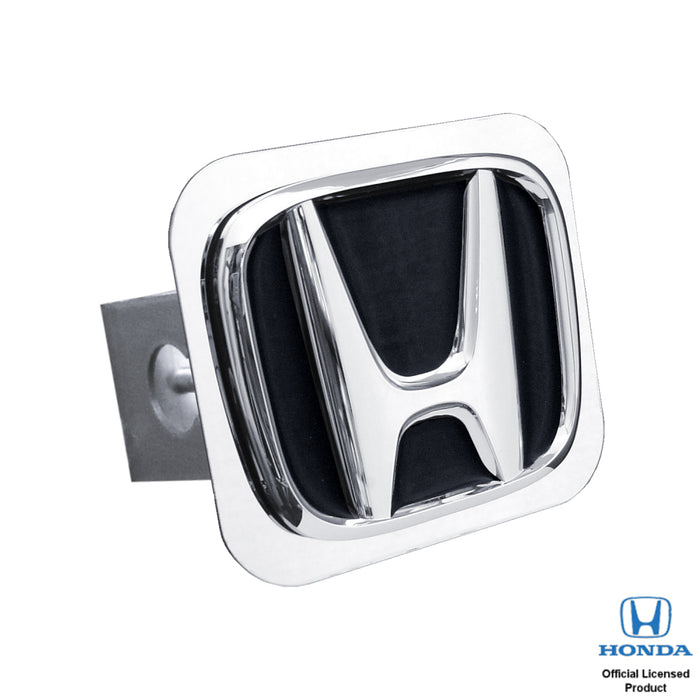 Honda Black Filled 3D Logo Mirrored Chrome Trailer Hitch Plug